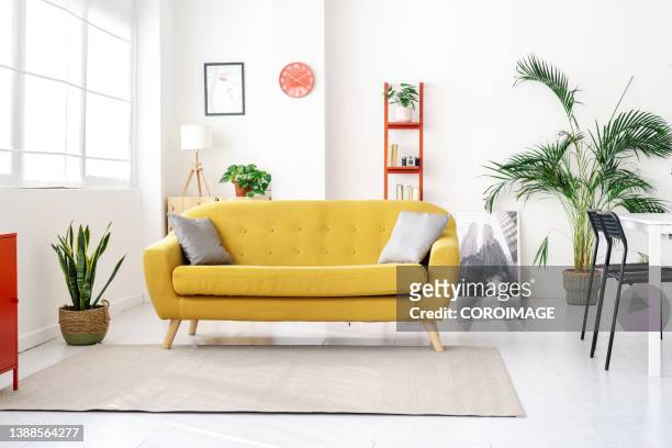 interior view of a modern living room. - wohnzimmer couch stock-fotos und bilder