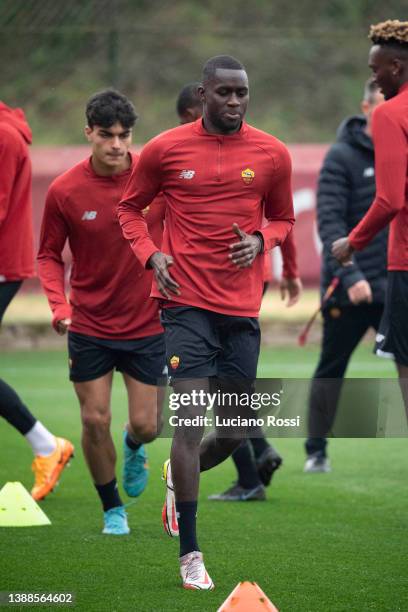 Roma player Maissa Ndiaye during training session at Centro Sportivo Fulvio Bernardini on March 30, 2022 in Rome, Italy.