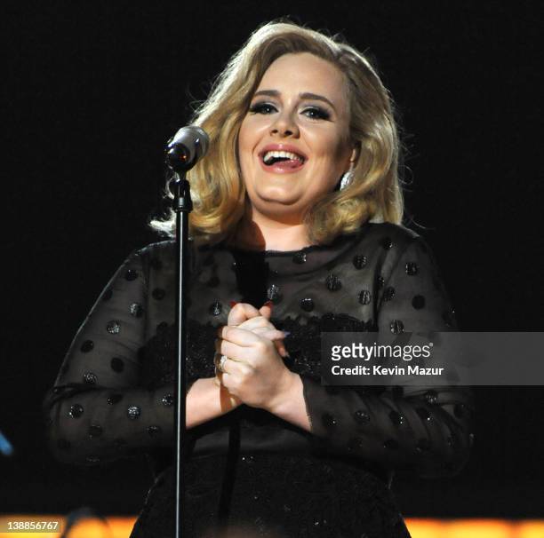 Adele performs onstage at The 54th Annual GRAMMY Awards at Staples Center on February 12, 2012 in Los Angeles, California.