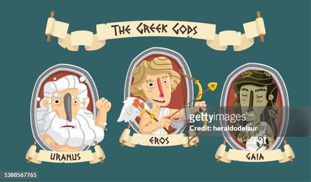 greek gods - earth goddess stock illustrations