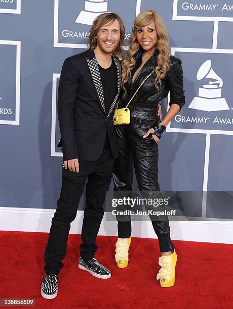 David Guetta and his wife Cathy Guetta arrive at 54th Annual GRAMMY Awards held the at Staples Center on February 12, 2012 in Los Angeles, California.