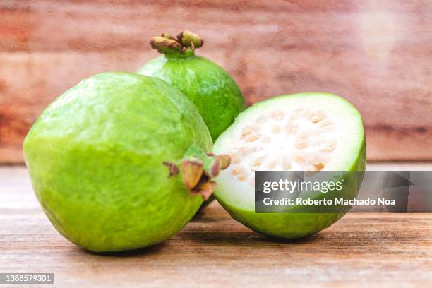 guava fruits shot in studio - guayaba fotografías e imágenes de stock