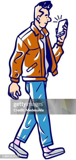 hipster - millenial walking stock illustrations