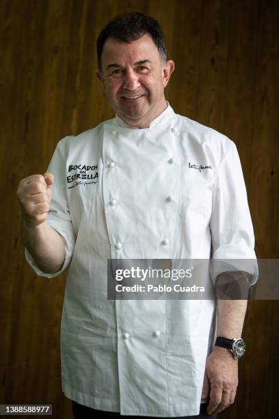 Spanish chef Martin Berasategui poses for a portrait sessionat Torre Emperador Castellana on March 30, 2022 in Madrid, Spain.