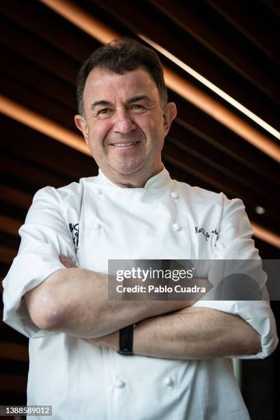 Spanish chef Martin Berasategui poses for a portrait session at Torre Emperador Castellana on March 30, 2022 in Madrid, Spain.