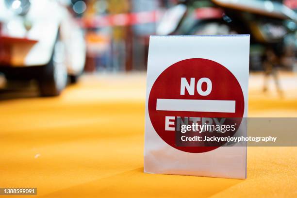 'no entry' sign on the floor - stop no trespassing sign stock pictures, royalty-free photos & images