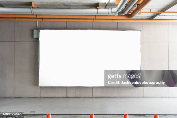 blank standy advertising billboard in the modern building - moue de dédain photos et images de collection