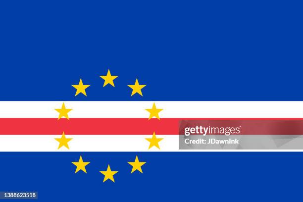 national flag of cape verde - west africa stock illustrations