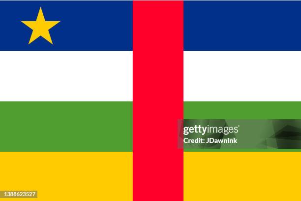 illustrazioni stock, clip art, cartoni animati e icone di tendenza di bandiera della repubblica centrafricana - central african republic flag