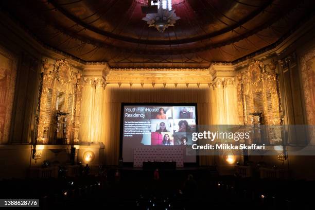 Interior of The Castro Theatre, the venue for 65th SFFILM Festival Press Conference on March 30, 2022 in San Francisco, California.