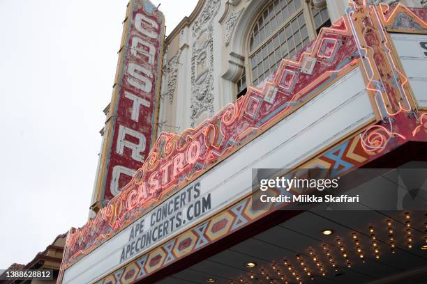Exterior of The Castro Theatre, the venue for 65th SFFILM Festival Press Conference on March 30, 2022 in San Francisco, California.