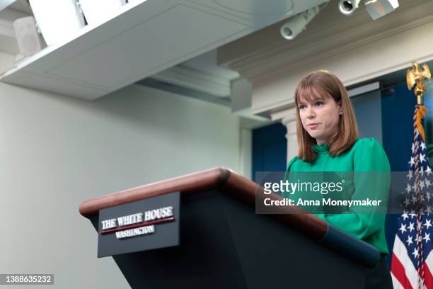 White House Communications Director Kate Bedingfield speaks during the daily White House Press Briefing on March 30, 2022 in Washington, DC....