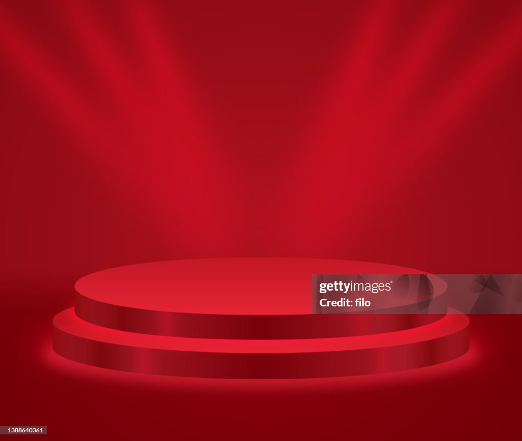 Alfombra Roja Elegante Plataforma Podio