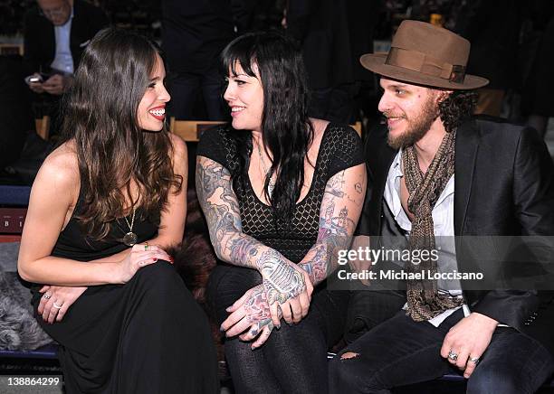 Chelsea Tyler, Mia Tyler and Jesse Kotansky attend the Tommy Hilfiger Fall 2012 fashion show during Mercedes-Benz Fashion Week at Park Avenue Armory...