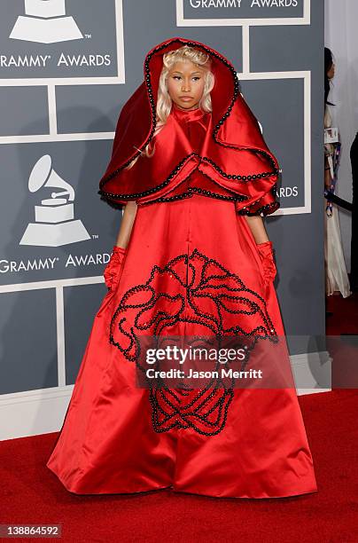 Singer Nicki Minaj arrives at the 54th Annual GRAMMY Awards held at Staples Center on February 12, 2012 in Los Angeles, California.