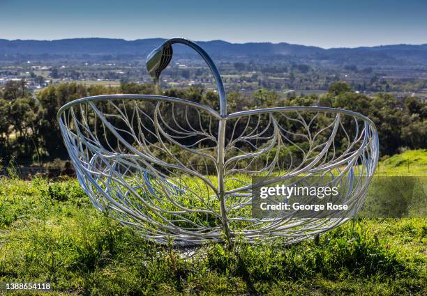 One of the many quirky outdoor sculptures at Paradise Ridge Winery is viewed on March 22 in Santa Rosa, California. Paradise Ridge Winery was founded...