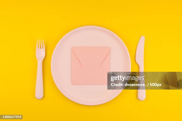 pink letter on serving table romantic concept - table font view stock pictures, royalty-free photos & images
