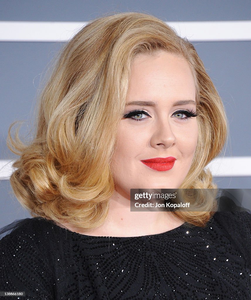 Annul Singer Singer Adele arrives at 54th Annual GRAMMY Awards held the at Staples ...