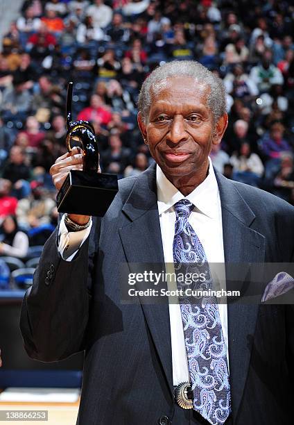 Earl Lloyd, the first African-American to play in the NBA is being honored to celebrate black history month at the game against the Atlanta Hawks and...