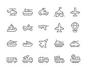 Military Vehicle icon set. Editable stroke weight. Pixel perfect icons.