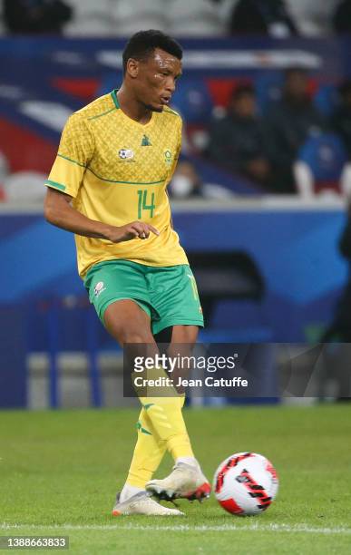 Mothobi Mvala of South Africa during the international friendly match between France and South Africa at Stade Pierre Mauroy on March 29, 2022 in...