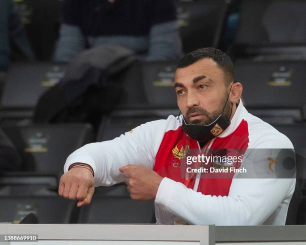 Olympic champion and triple World champion, Ilias Iliadis of Greece, coaches Sharofiddin Boltaboev of Uzbekistan in his position as national coach...