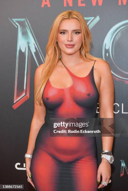 Bella Thorne attends the "Morbius" Fan Special Screening at Cinemark Playa Vista and XD on March 30, 2022 in Los Angeles, California.