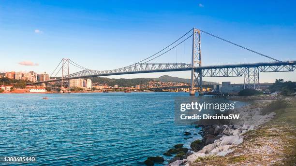 hercílio luz bridge - santa catarina brazil stock pictures, royalty-free photos & images