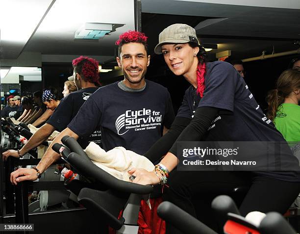 Personality Ethan Zahn and Jenna Morasca attend 2012 Cycle For Survival - Day 2 at Equinox Graybar on February 12, 2012 in New York City.