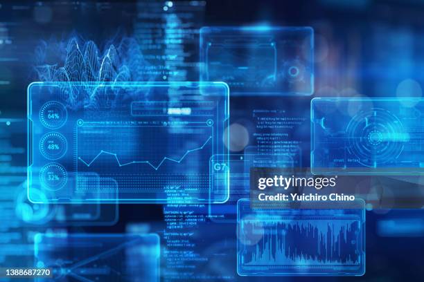 futuristic graphical user interface - computersoftware stockfoto's en -beelden