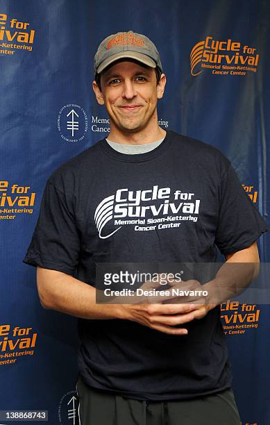 Comedian Seth Meyers attends 2012 Cycle For Survival - Day 2 at Equinox Graybar on February 12, 2012 in New York City.