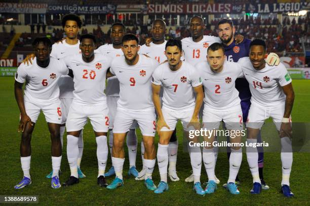 Players of Canada pose for the team photo prior to a match between Panama and Canada as part of Concacaf 2022 FIFA World Cup Qualifiers at Rommel...