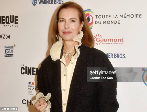 Carole Bouquet attends the "Toute La Memoire Du Monde" photocall at La Cinematheque on March 30, 2022 in Paris, France.
