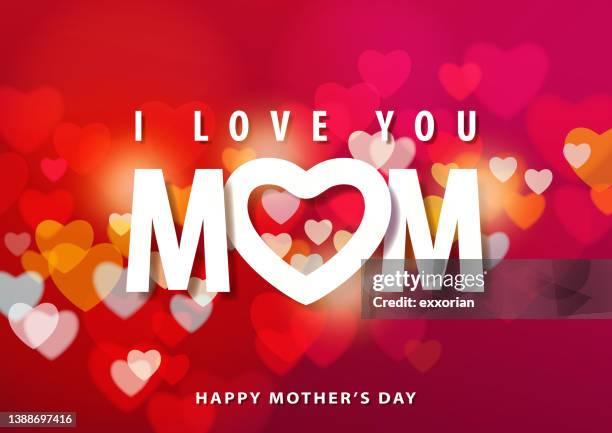 i love you mom hearts background - abstract family background stock illustrations