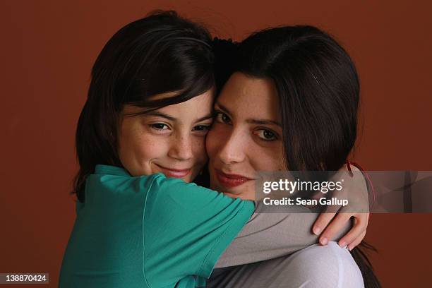 Actress Barbara Lennie and actress Magica Perez pose during a portrait session for the film "Dictado" during the 62nd Berlinale International Film...