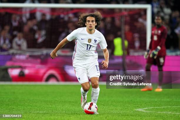 Matteo Guendouzi of France in action during the International friendly match between France and South Africa on March 29, 2022 in Lille, France.