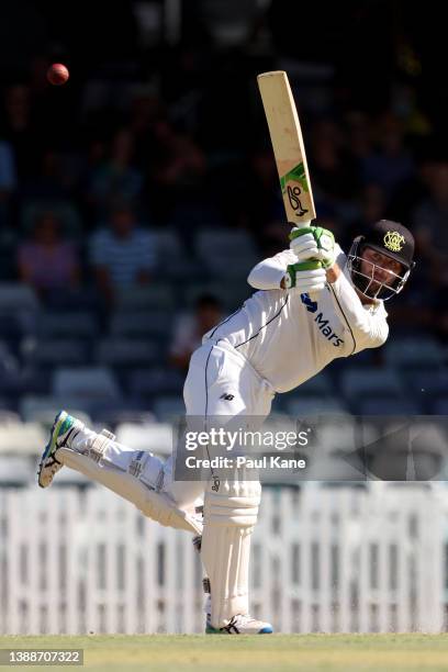 Sam Whiteman of Western Australia bats during day one of the Sheffield Shield Final match between Western Australia and Victoria at the WACA, on...