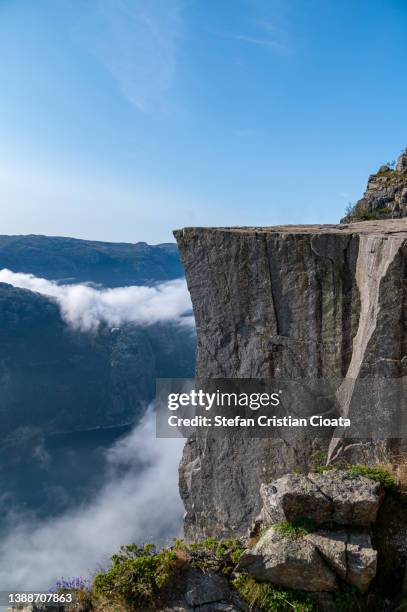 preikestolen also known as pulpit rock in norway - preikestolen bildbanksfoton och bilder