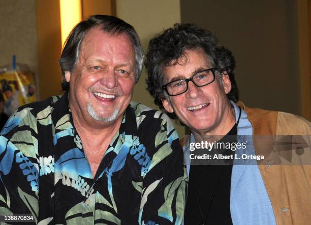 Actors David Soul and Paul Michael Glaser of "Starsky & Hutch" attend the Hollywood Show held at Burbank Airport Marriott on February 11, 2012 in...