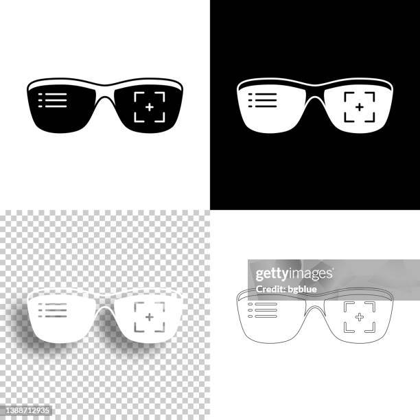 smart glasses. icon for design. blank, white and black backgrounds - line icon - front camera icon stock illustrations