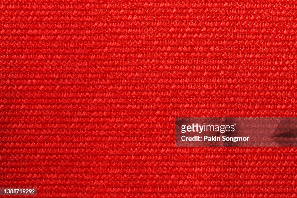 red fabric cloth polyester texture and textile background. - polimero foto e immagini stock