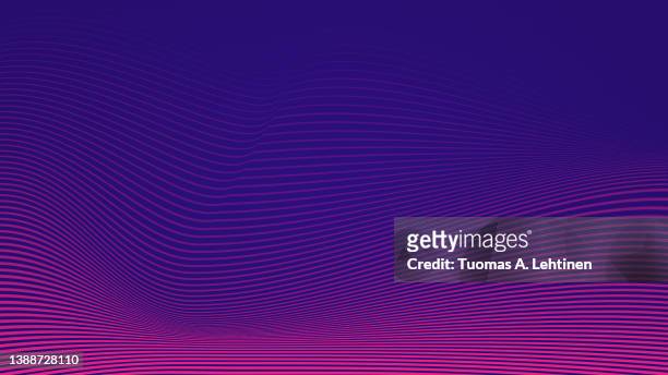 wavy pink lines on a purple or dark blue background. - bendy stock pictures, royalty-free photos & images