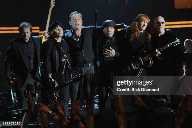 Bruce Springsteen and the E Street Band Perform Live at The 54th Annual GRAMMY Awards at Staples Center on February 12, 2012 in Los Angeles,...