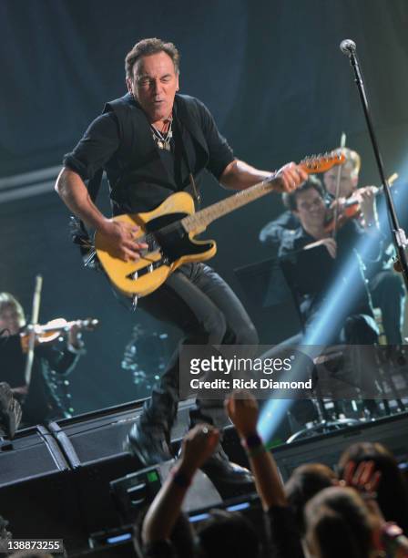 Bruce Springsteen and the E Street Band Perform Live at The 54th Annual GRAMMY Awards at Staples Center on February 12, 2012 in Los Angeles,...