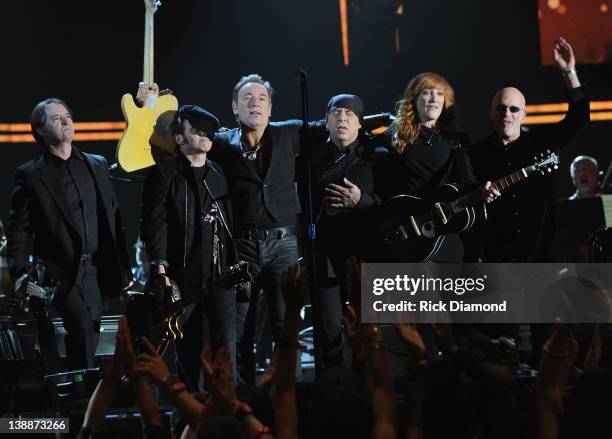 Bruce Springsteen and the E Street Band Perform Live at The 54th Annual GRAMMY Awards at Staples Center on February 12, 2012 in Los Angeles,...