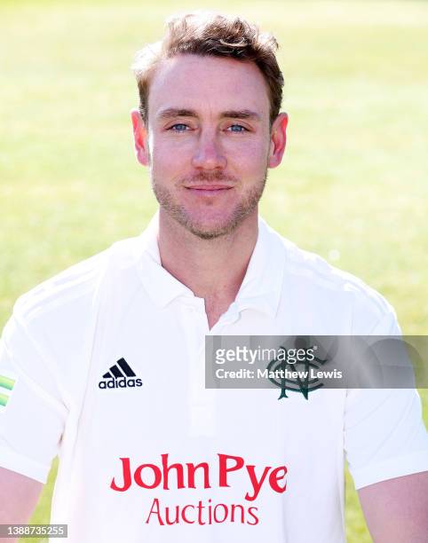 Stuart Broad of Nottinghamshire CCC pictured during the Nottinghamshire CCC Photocall at Trent Bridge on March 31, 2022 in Nottingham, England.