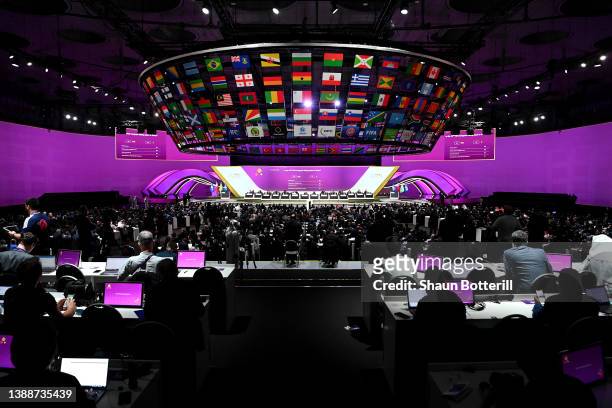 General view of the 72nd FIFA Congress at the Doha Exhibition and Convention Center on March 31, 2022 in Doha, Qatar.