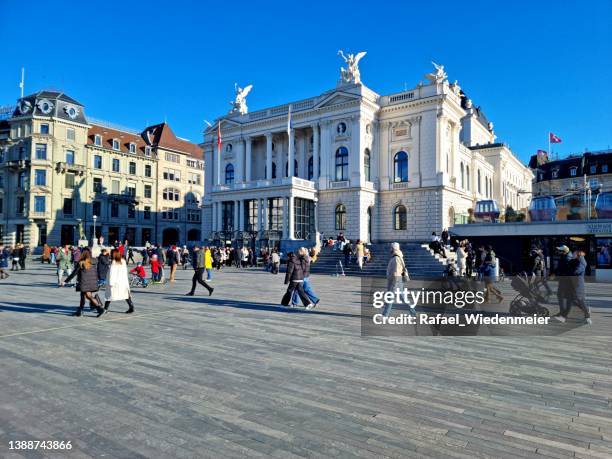 opera theater zürich - zurich winter stock pictures, royalty-free photos & images