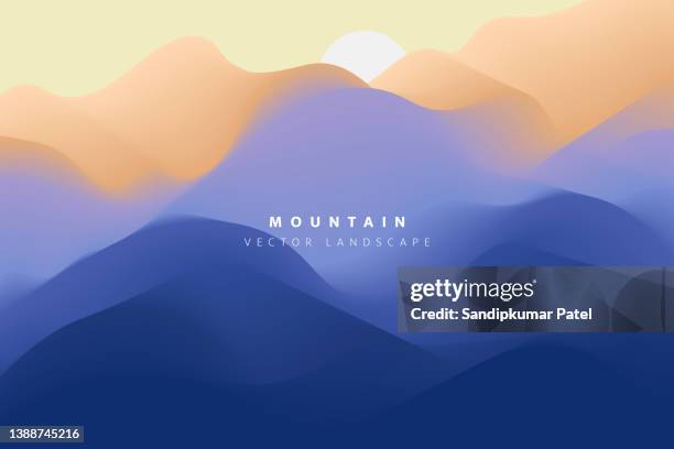abstract landscape, mountain, background - flower print top stock illustrations