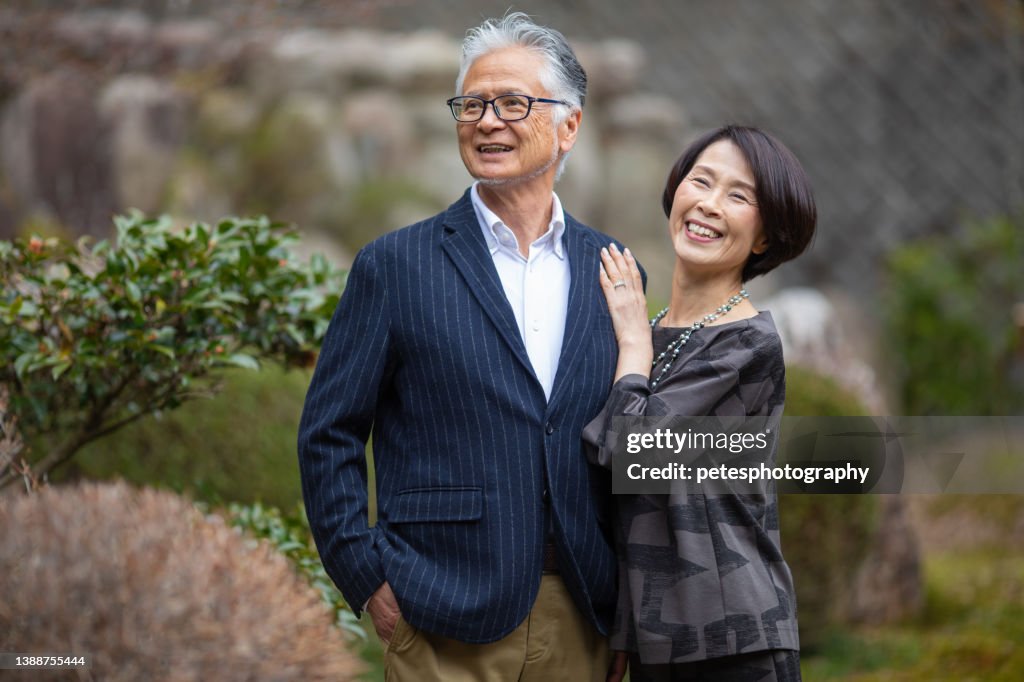 Successful senior retired Japanese couple
